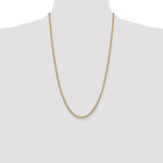 14k 2.45mm Semi-Solid Round Box Chain