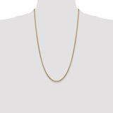 14k 2.45mm Semi-Solid Round Box Chain