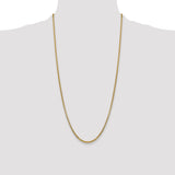 14k 2.45mm Semi-Solid Round Box Chain