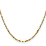 14k 2.45mm Semi-Solid Round Box Chain