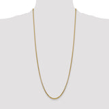 14k 2.45mm Semi-Solid Round Box Chain