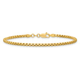 14k 2.45mm Semi-Solid Round Box Chain