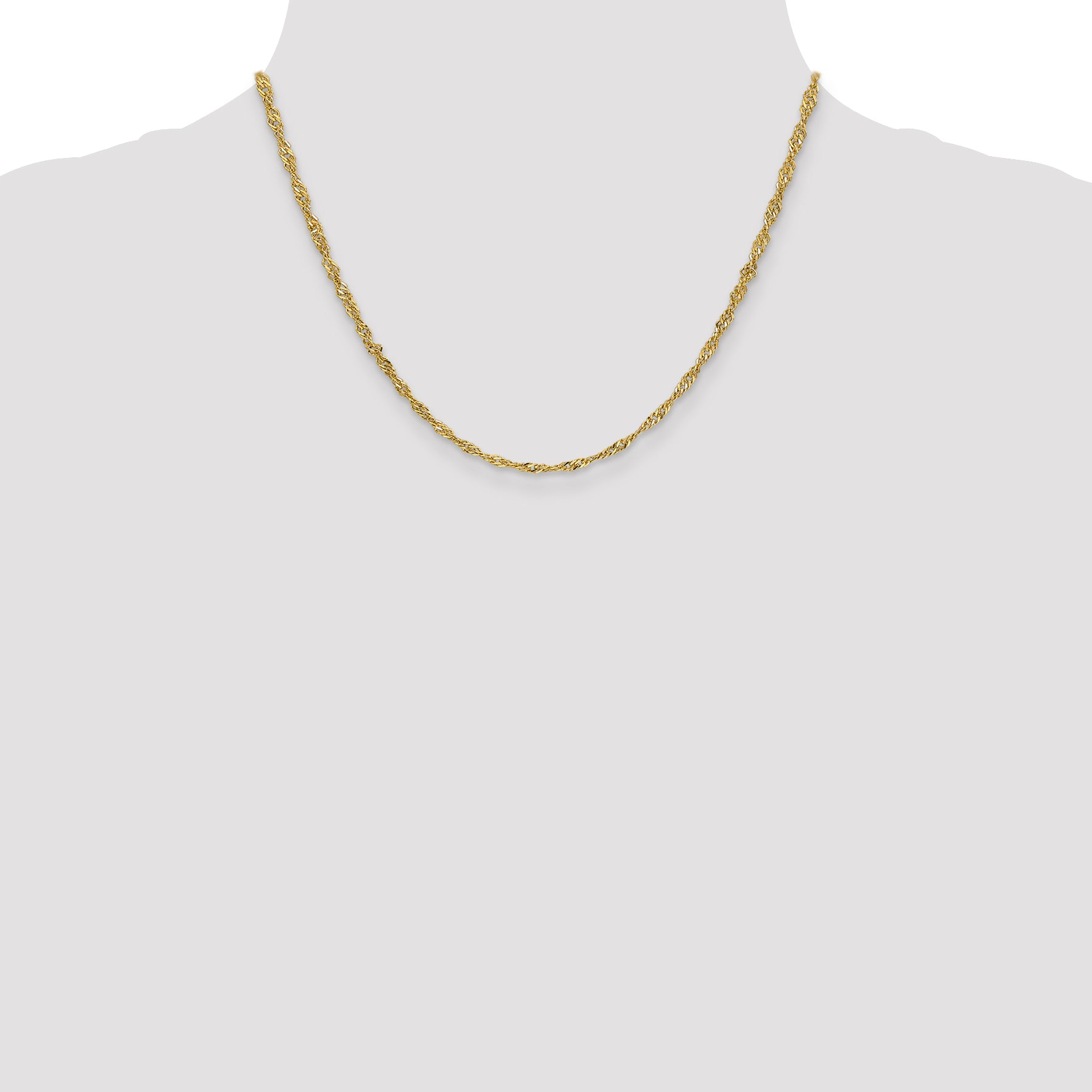 14k 2.75mm Lightweight Singapore Chain