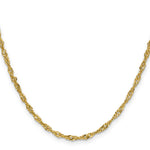 14k 2.75mm Lightweight Singapore Chain