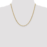 14k 2.75mm Lightweight Singapore Chain
