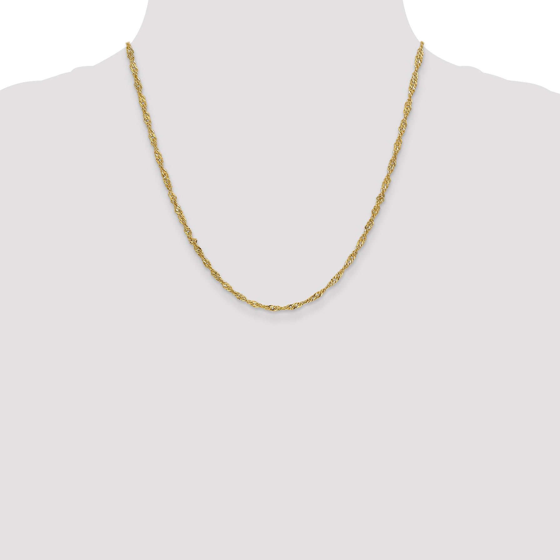 14k 2.75mm Lightweight Singapore Chain
