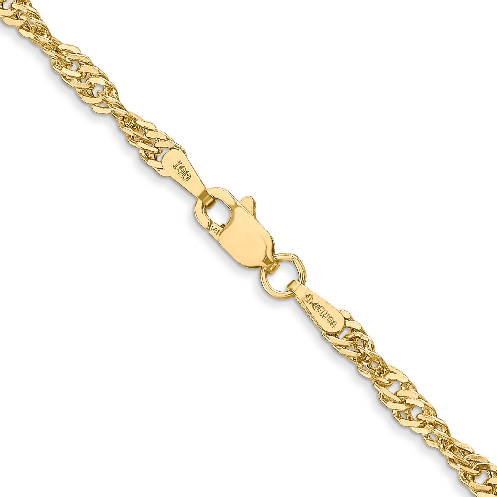14k 2.75mm Lightweight Singapore Chain