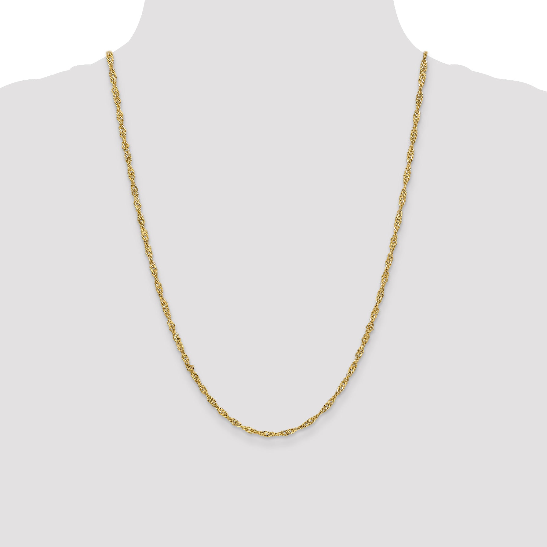 14k 2.75mm Lightweight Singapore Chain