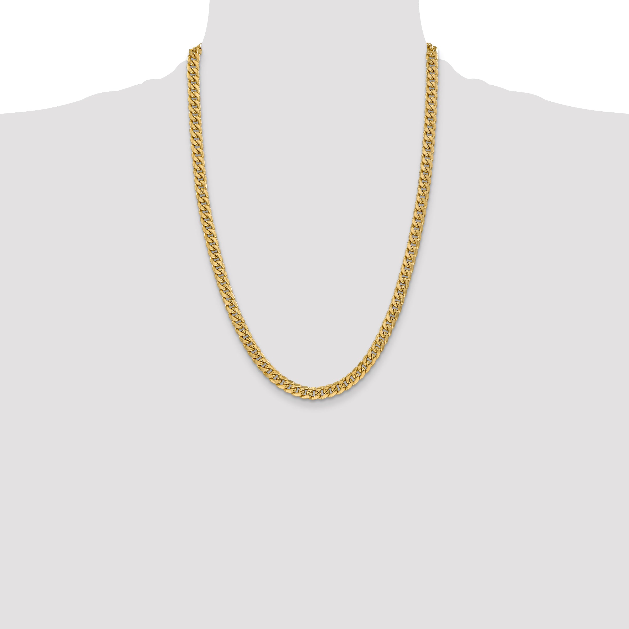 14k 6mm Semi-Solid Miami Cuban Chain