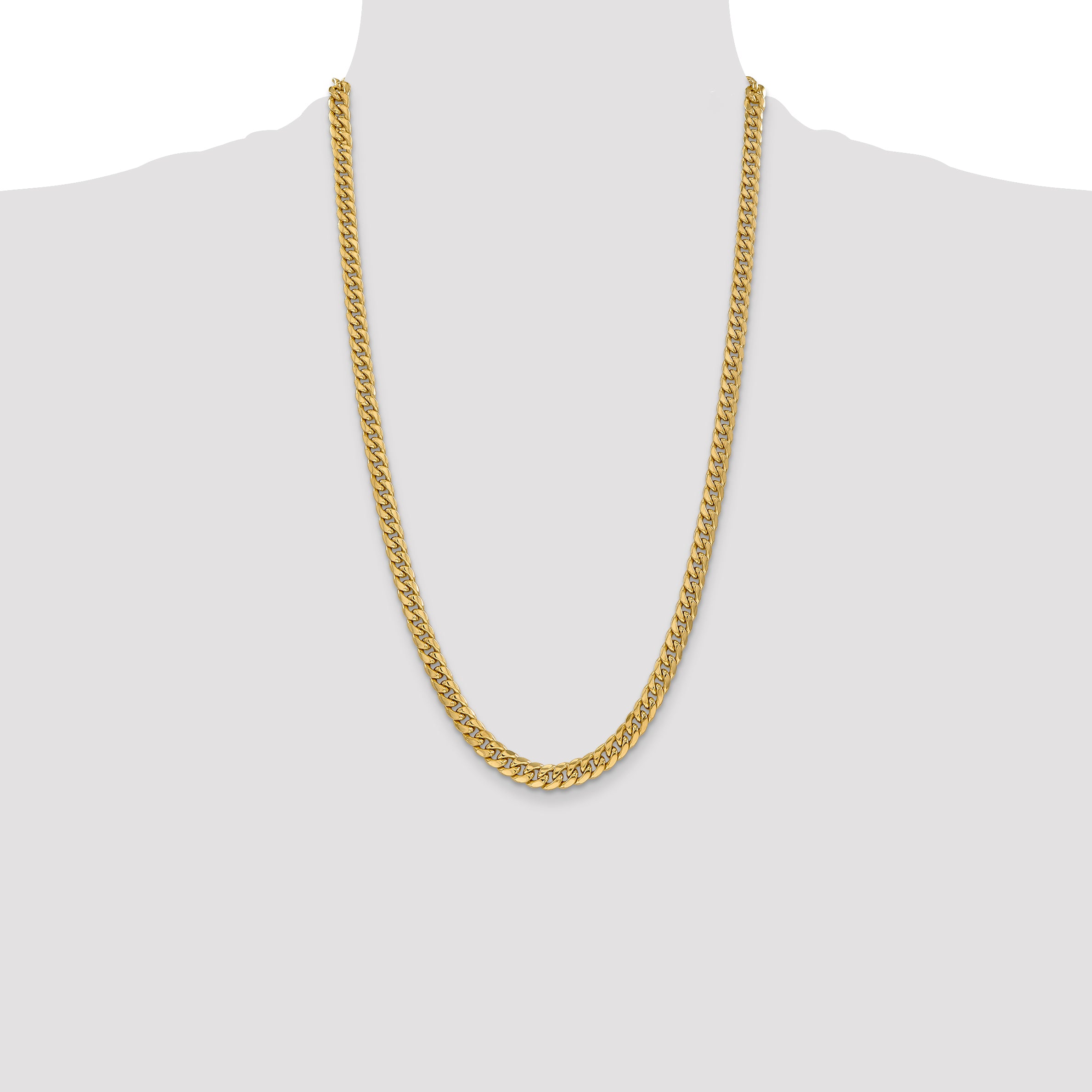 14k 6mm Semi-Solid Miami Cuban Chain