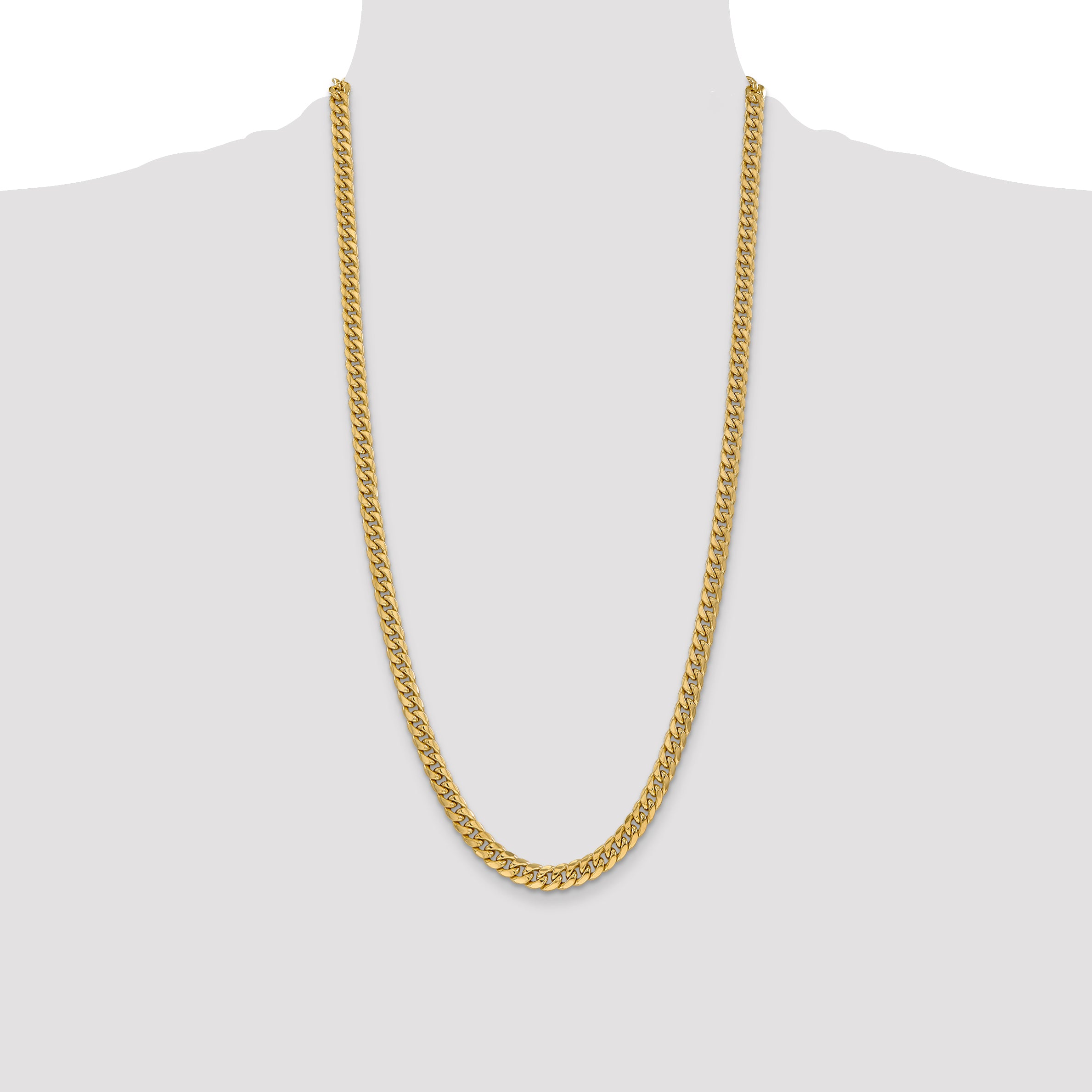 14k 6mm Semi-Solid Miami Cuban Chain