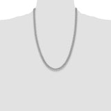14k White Gold 6mm Semi-Solid Miami Cuban Chain