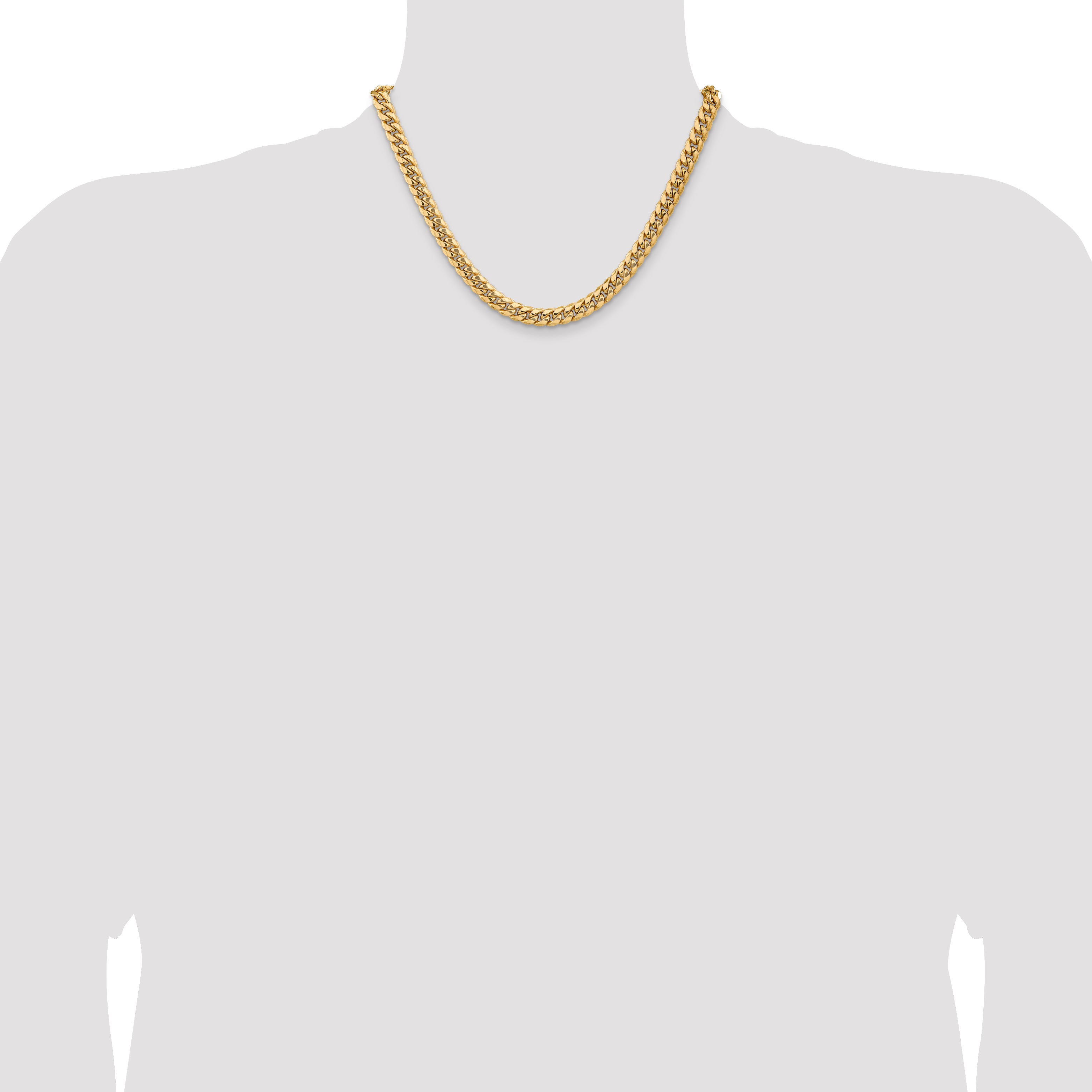 14k 7.3mm Semi-Solid Miami Cuban Chain