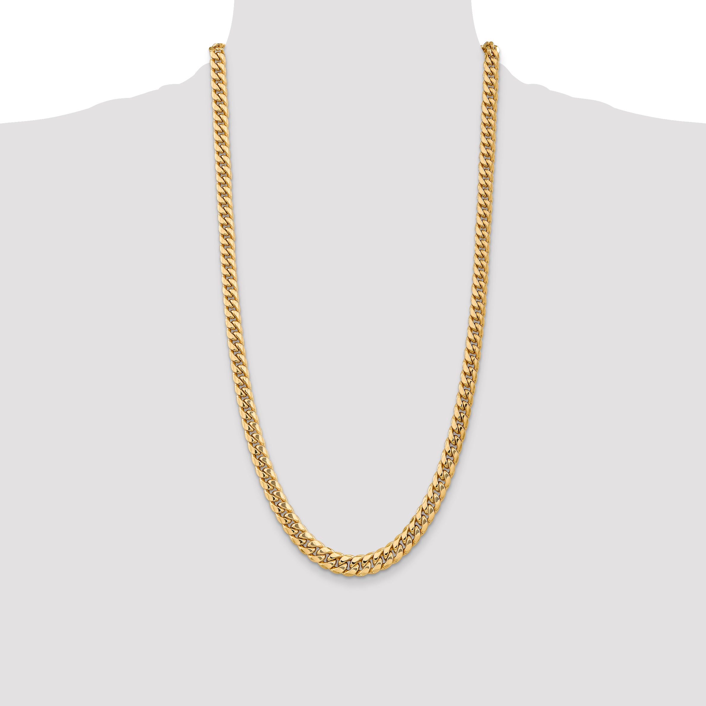14k 7.3mm Semi-Solid Miami Cuban Chain