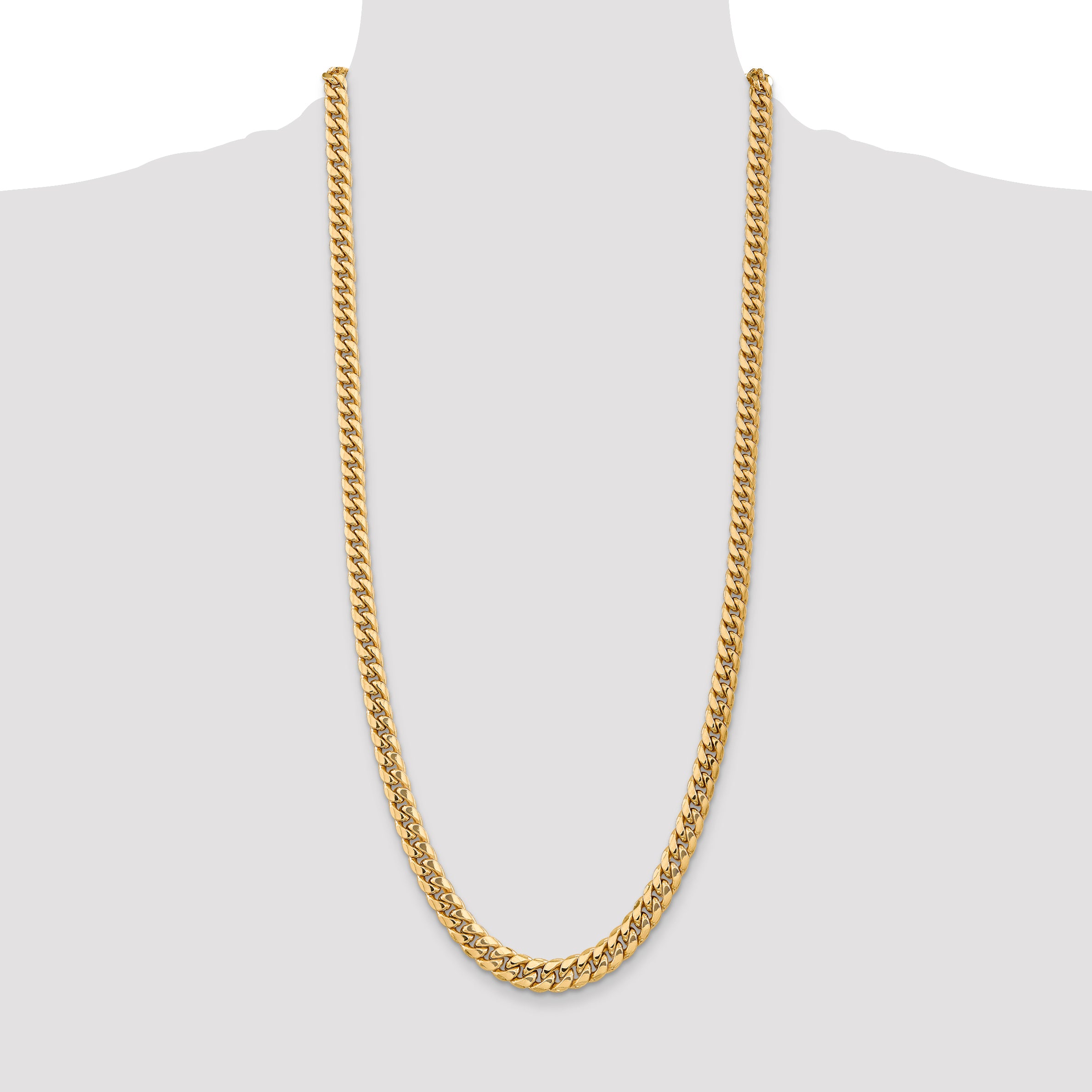 14k 7.3mm Semi-Solid Miami Cuban Chain
