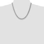 14k White Gold 7.3mm Semi-Solid Miami Cuban Chain