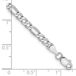 14k White Gold 3.5mm Semi-Solid Figaro Chain