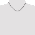 14k White Gold 3.5mm Semi-Solid Figaro Chain
