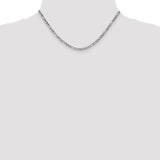 14k White Gold 3.5mm Semi-Solid Figaro Chain