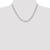 14k White Gold 3.5mm Semi-Solid Figaro Chain