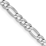 14k White Gold 3.5mm Semi-Solid Figaro Chain