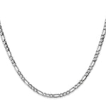 14k White Gold 3.5mm Semi-Solid Figaro Chain