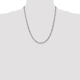 14k White Gold 3.5mm Semi-Solid Figaro Chain