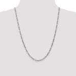 14k White Gold 3.5mm Semi-Solid Figaro Chain