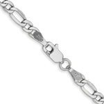 14k White Gold 3.5mm Semi-Solid Figaro Chain