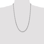14k White Gold 3.5mm Semi-Solid Figaro Chain