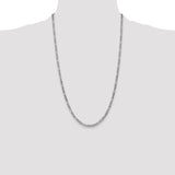14k White Gold 3.5mm Semi-Solid Figaro Chain