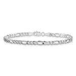 14k White Gold 3.5mm Semi-Solid Figaro Chain