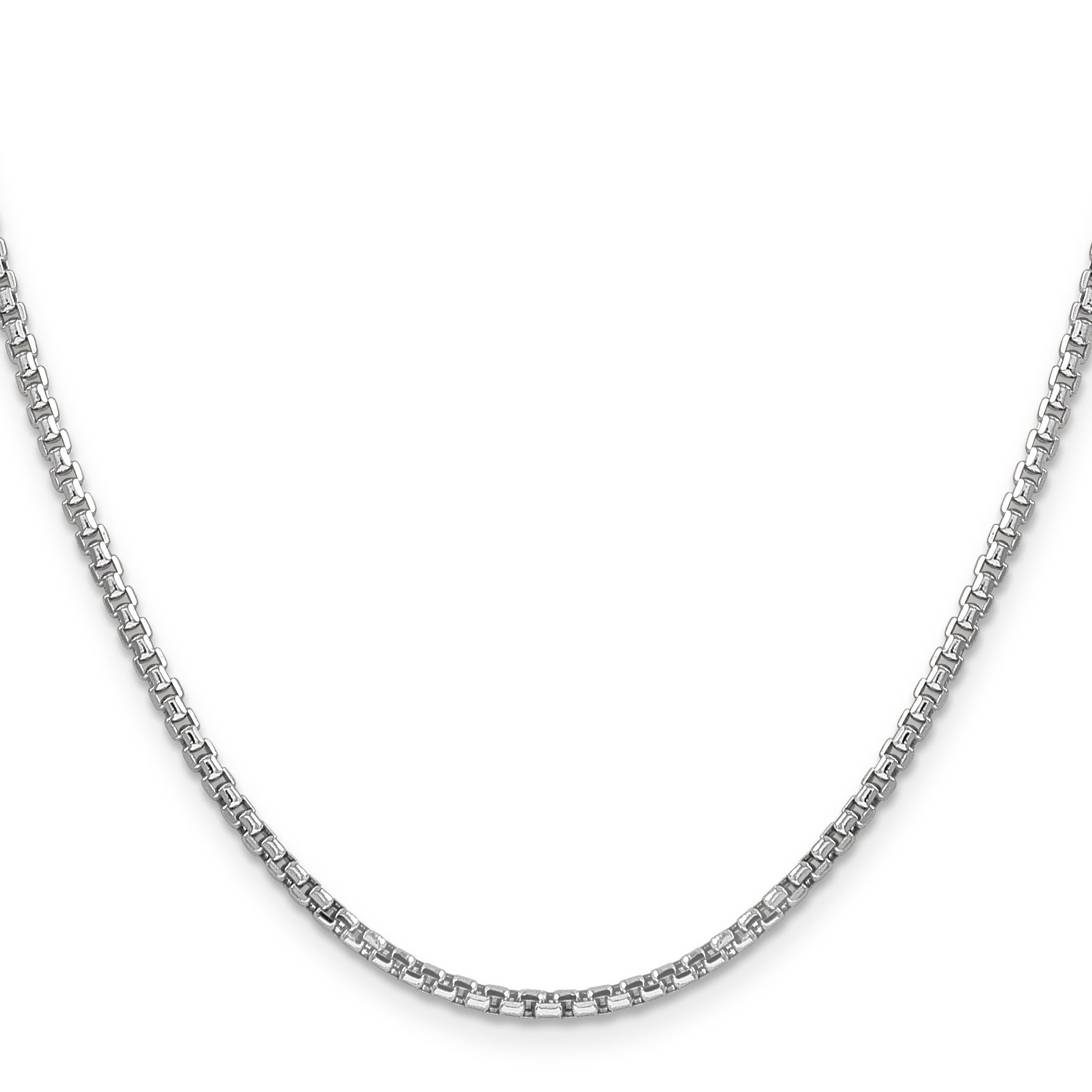 14k White Gold 2.45mm Semi-Solid Round Box Chain