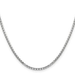 14k White Gold 2.45mm Semi-Solid Round Box Chain
