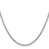 14k White Gold 2.45mm Semi-Solid Round Box Chain