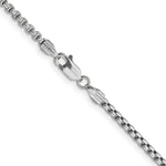 14k White Gold 2.45mm Semi-Solid Round Box Chain