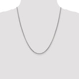 14k White Gold 2.45mm Semi-Solid Round Box Chain