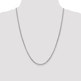 14k White Gold 2.45mm Semi-Solid Round Box Chain