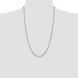 14k White Gold 2.45mm Semi-Solid Round Box Chain
