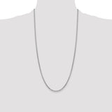 14k White Gold 2.45mm Semi-Solid Round Box Chain