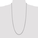 14k White Gold 2.45mm Semi-Solid Round Box Chain