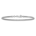 14k White Gold 2.45mm Semi-Solid Round Box Chain