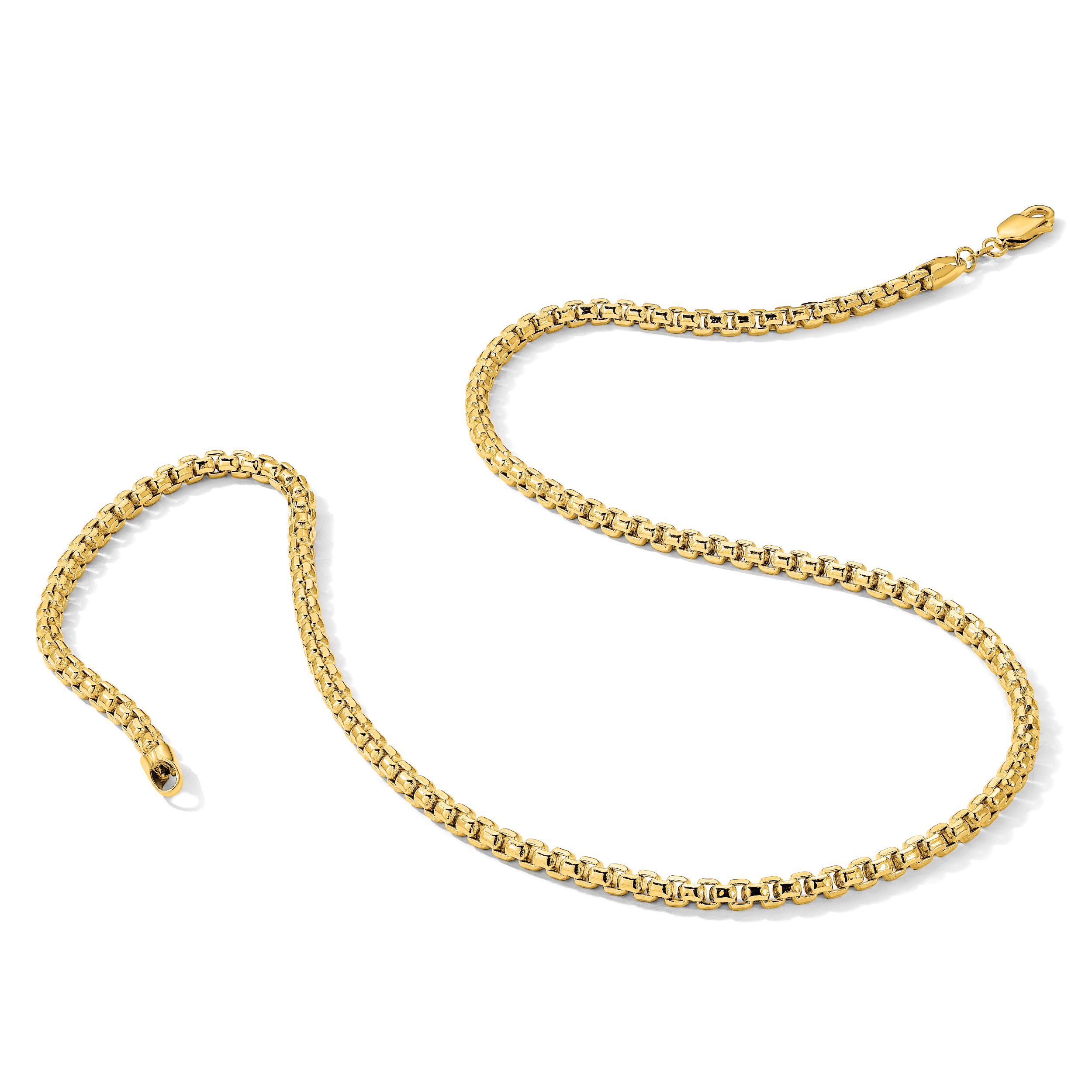 14k 3.6mm Semi-Solid Round Box Chain