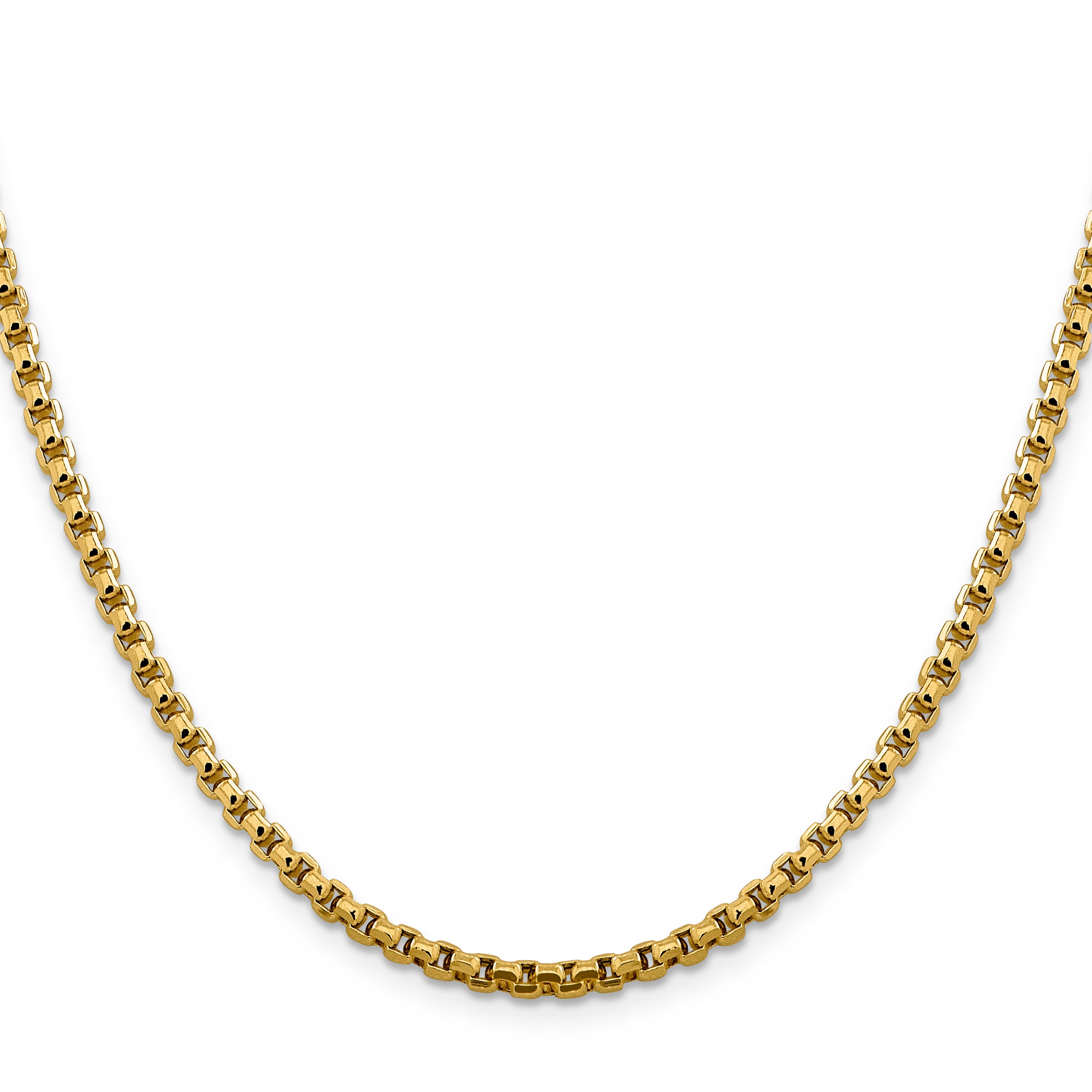 14k 3.6mm Semi-Solid Round Box Chain