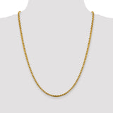 14k 3.6mm Semi-Solid Round Box Chain