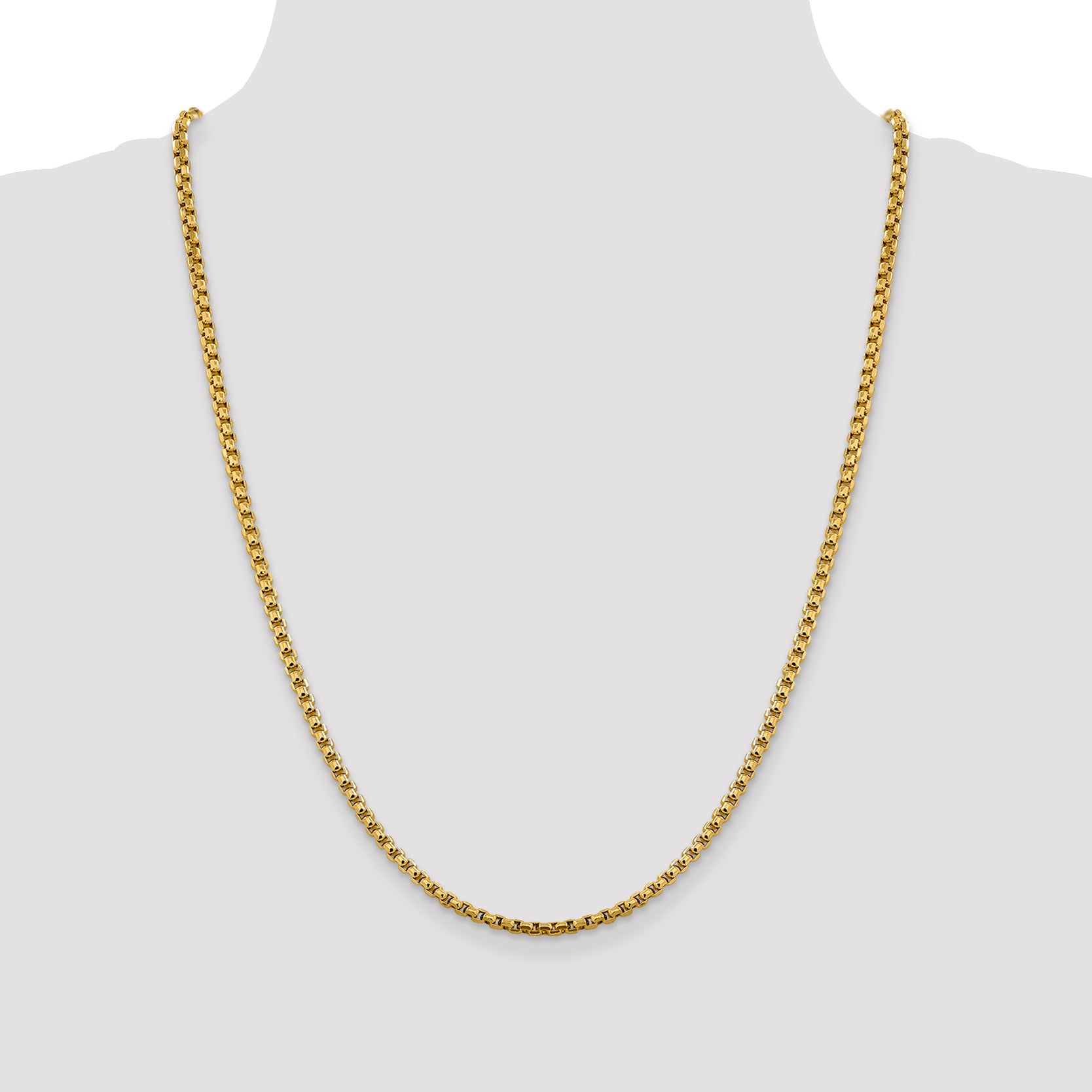14k 3.6mm Semi-Solid Round Box Chain