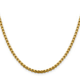 14k 3.6mm Semi-Solid Round Box Chain