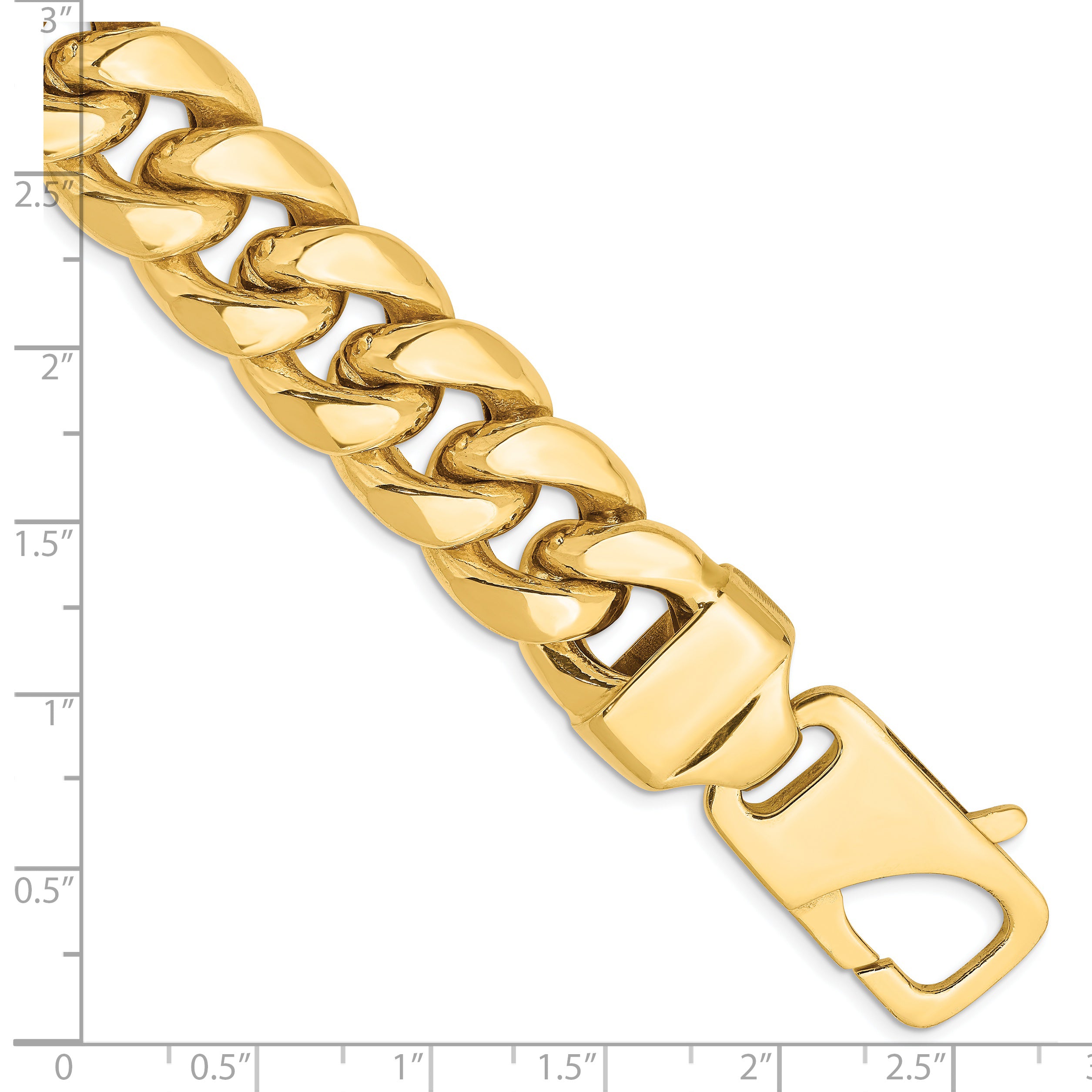 14k 15mm Semi-Solid Miami Cuban Chain