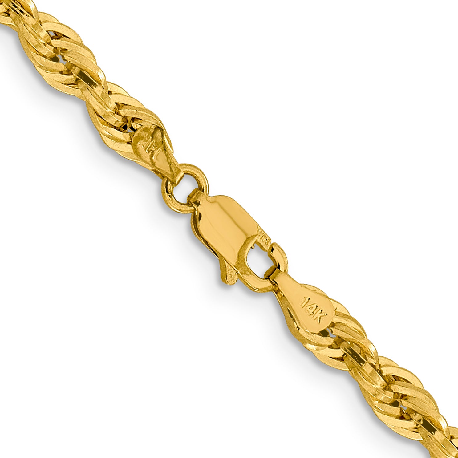 14ky 4.25mm Semi-Solid Rope Chain