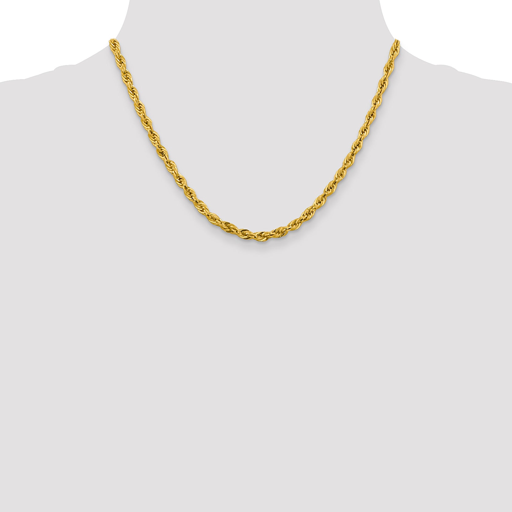 14ky 4.25mm Semi-Solid Rope Chain